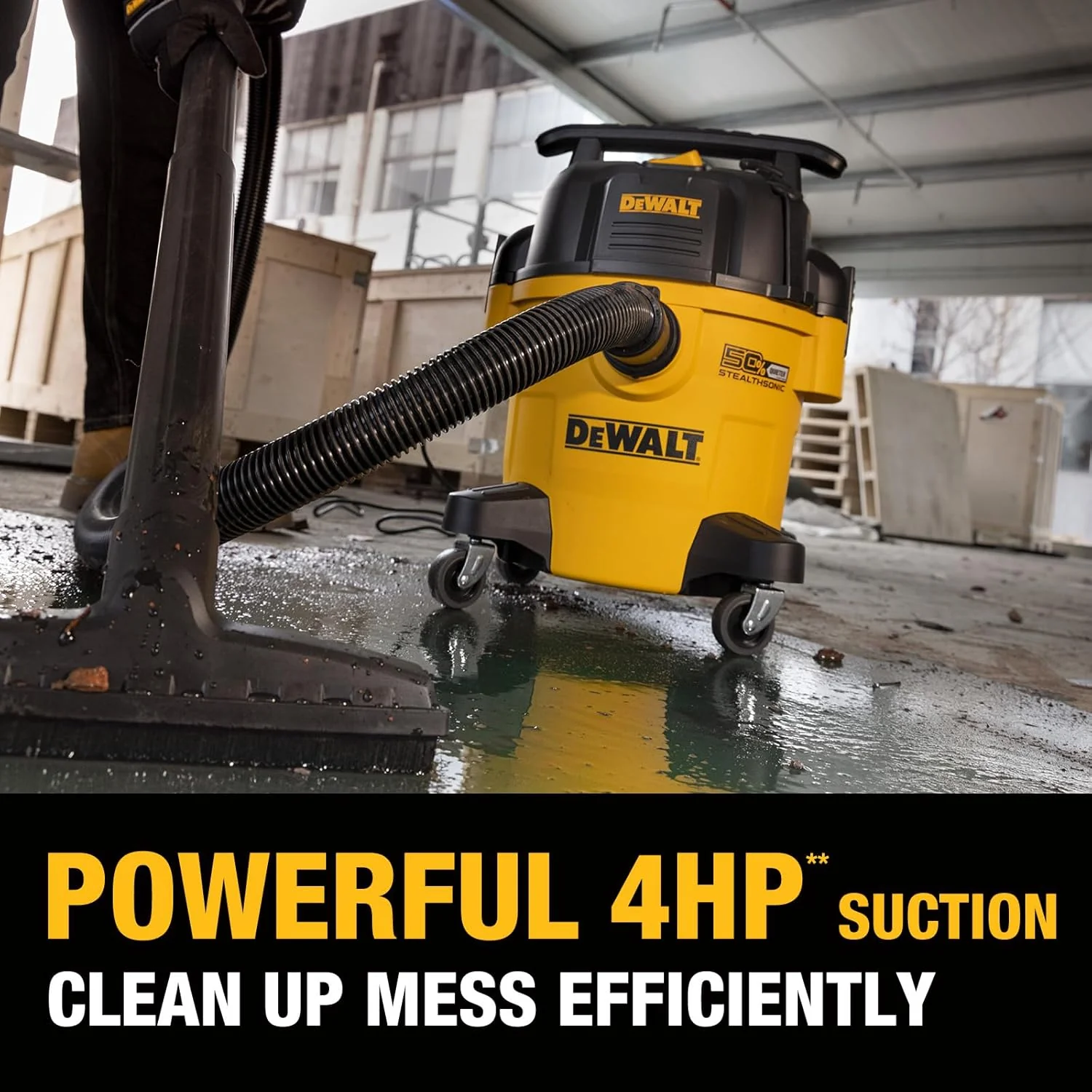 DEWALT DXV05PQT, 5 Gallon STEALTHSONIC Ultra Quiet Poly Shop Vacuum Wet/Dry - Image 4