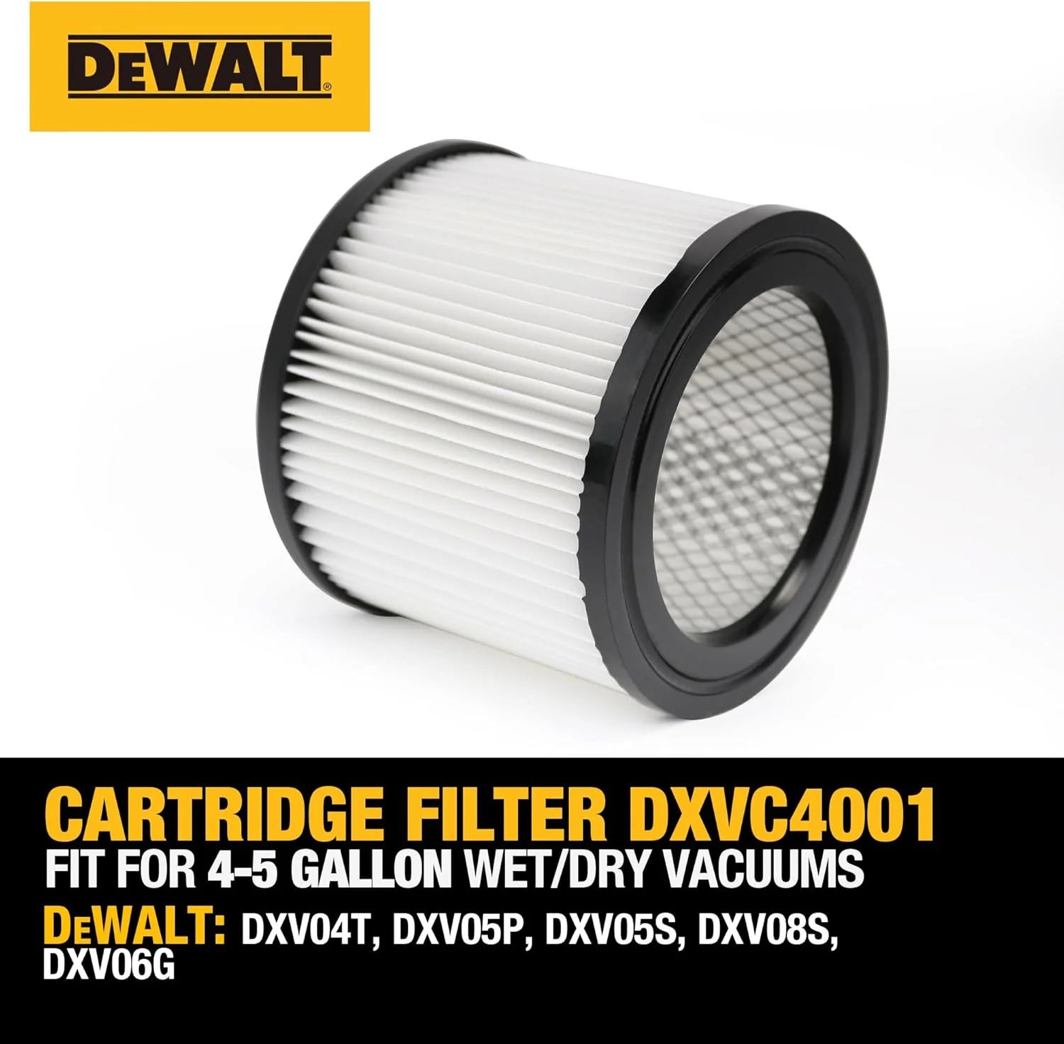 DEWALT DXVC4001, Cartridge Filter Replacement Fit for 4-5 Gallon Wet/Dry Vacuum Cleaners - Image 4