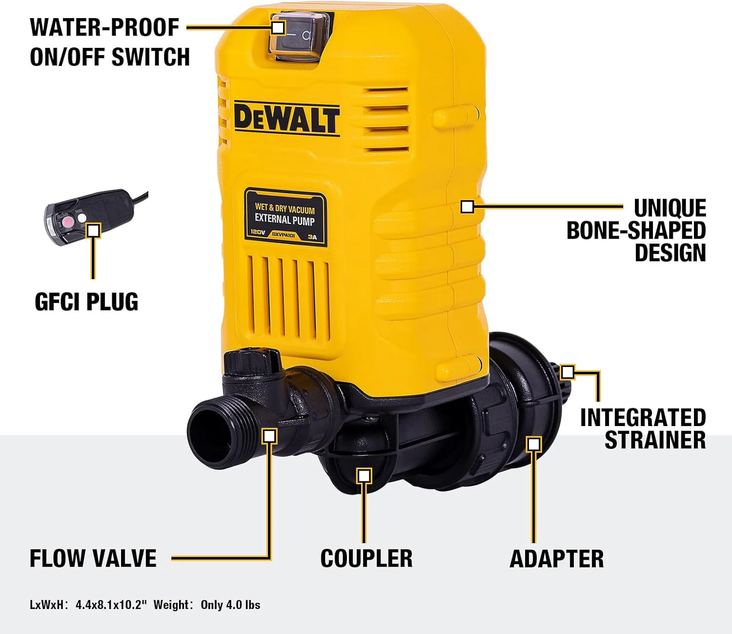 DEWALT DXVPA101, Wet Dry Vac External Pump - Image 3