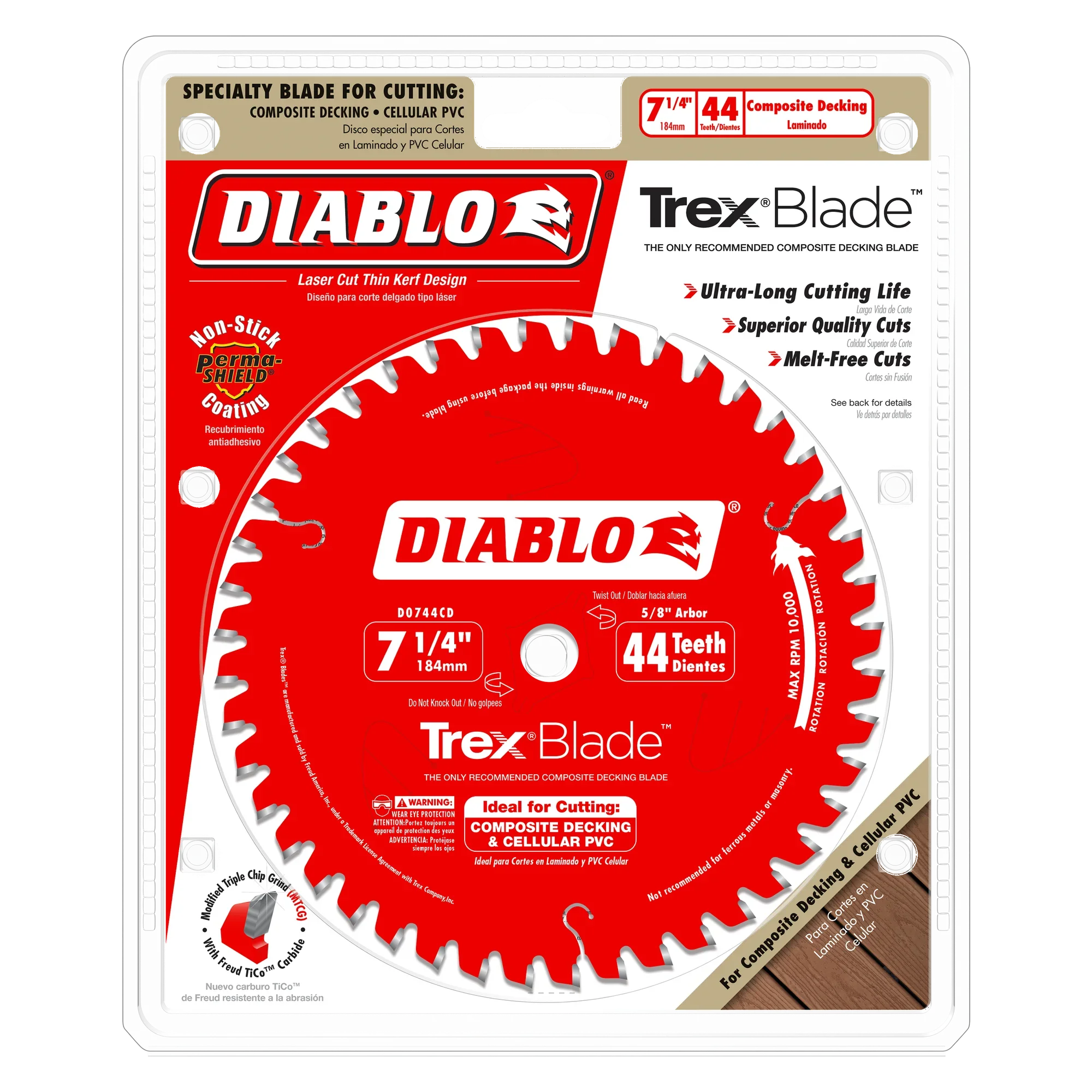 Diablo D0744CDC, 7-1/4 x 44T Composite Decking Blade - Image 2