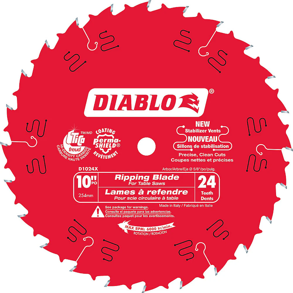 Diablo D1024X, 10" X 24T Ripping Blade