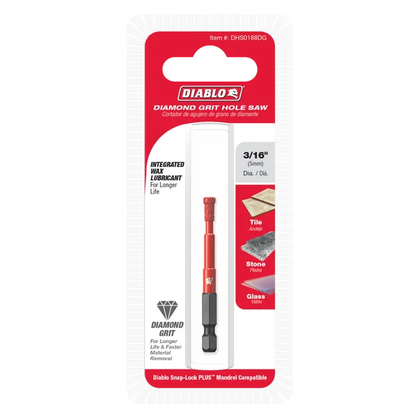 Diablo DHS0188DG, 3/16" Diamond Grit Hole Saw for Tile, Stone and Glass - Image 2