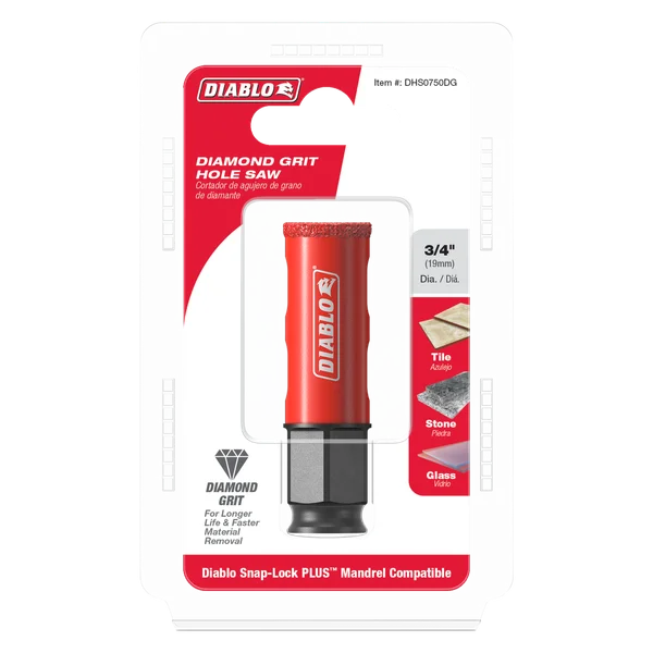 Diablo DHS0750DG, 3/4" Diamond Grit Hole Saw for Tile, Stone and Glass - Image 2