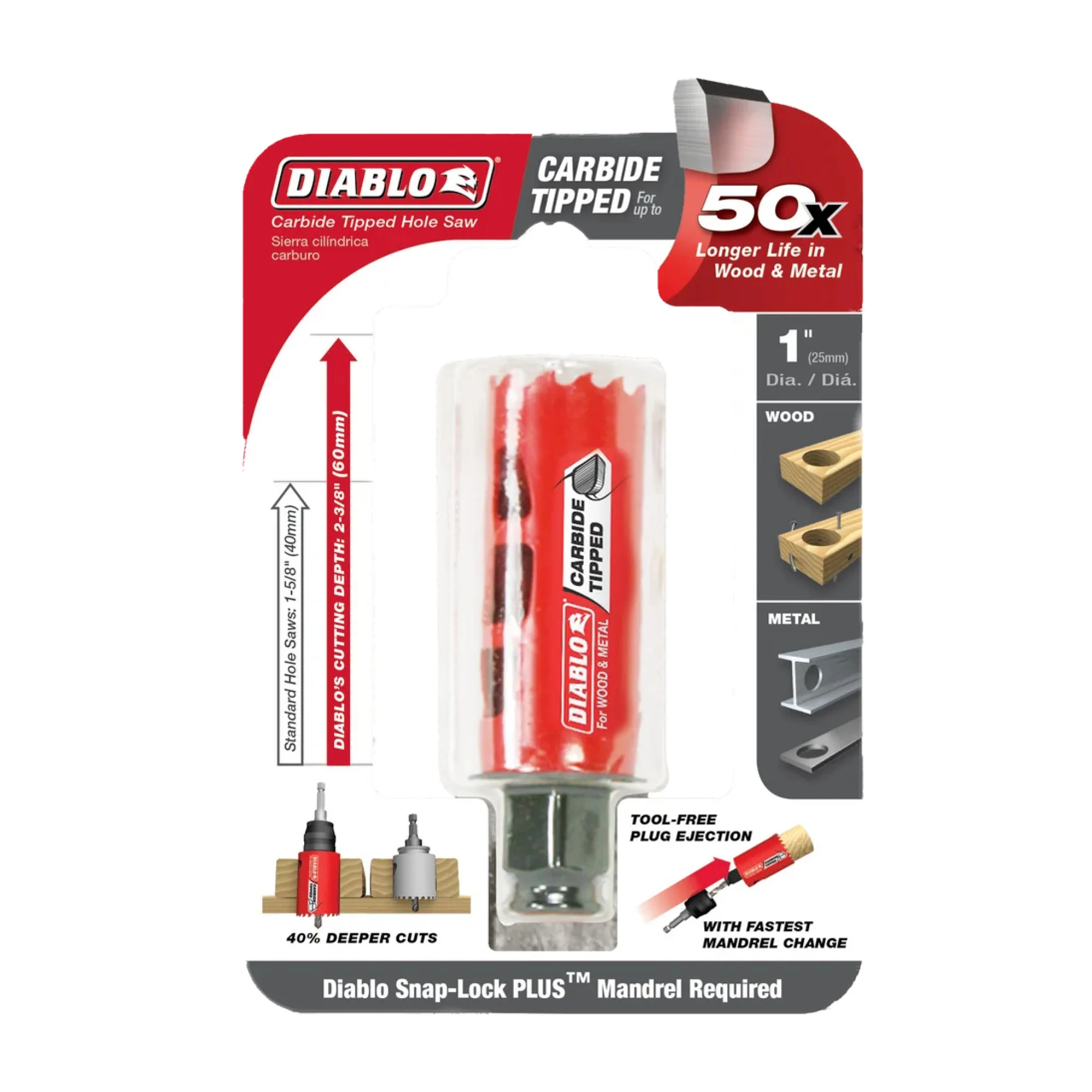Diablo DHS1000CT, 1" Carbide Hole Saw - Image 2