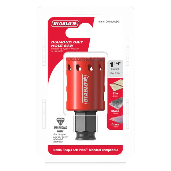 Diablo DHS1250DG, 1-1/4" Diamond Grit Hole Saw for Tile, Stone and Glass - Image 2