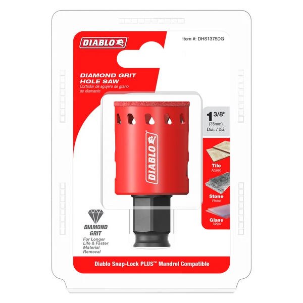 Diablo DHS1375DG, 1-3/8" Diamond Grit Hole Saw for Tile, Stone and Glass - Image 2