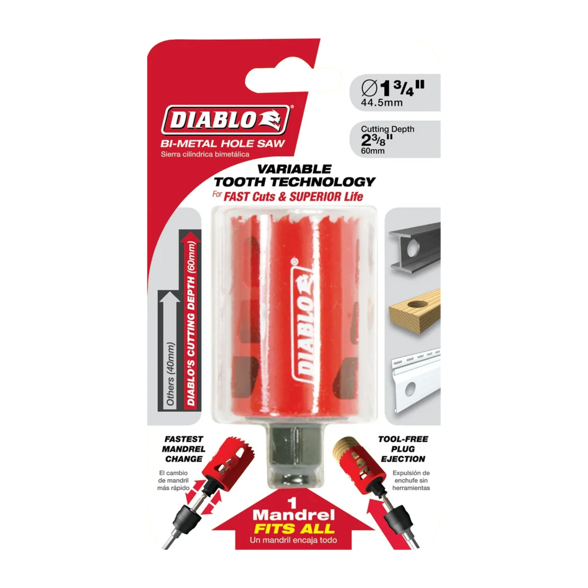 Diablo DHS1750, 1-3/4" BiM Hole Saw - Image 2