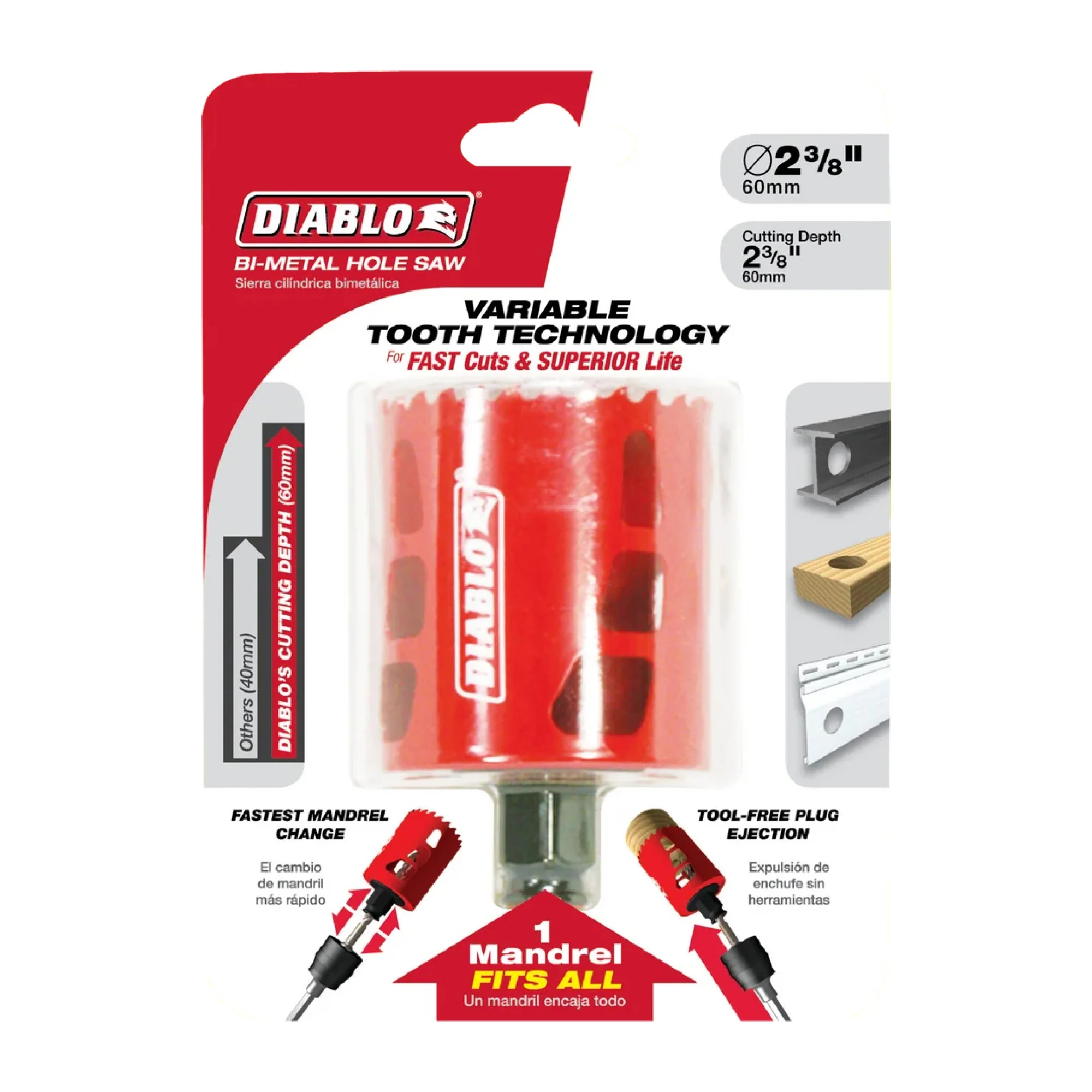 Diablo DHS2375, 2-3/8" BiM Hole Saw - Image 2