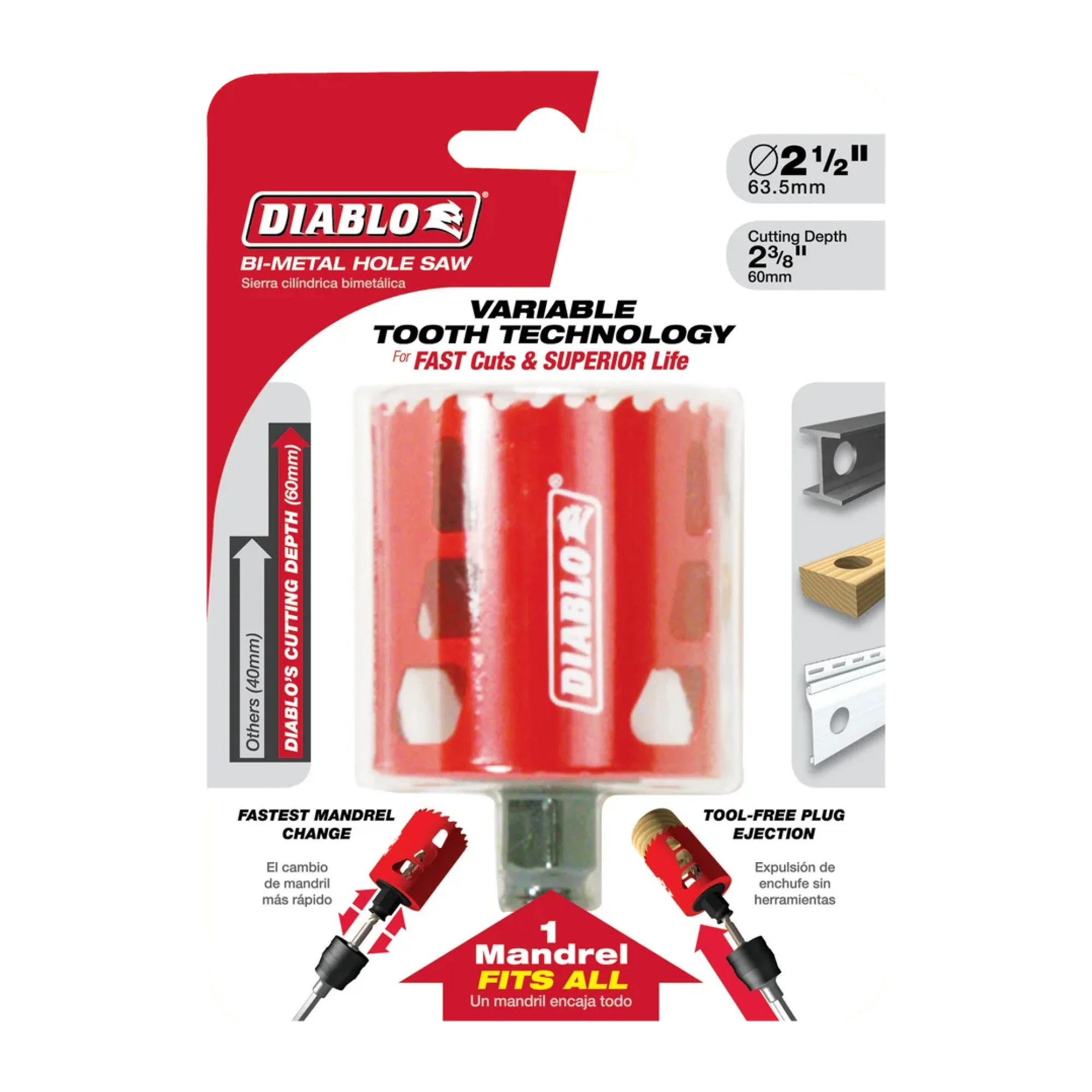 Diablo DHS2500, 2-1/2" BiM Hole Saw - Image 2