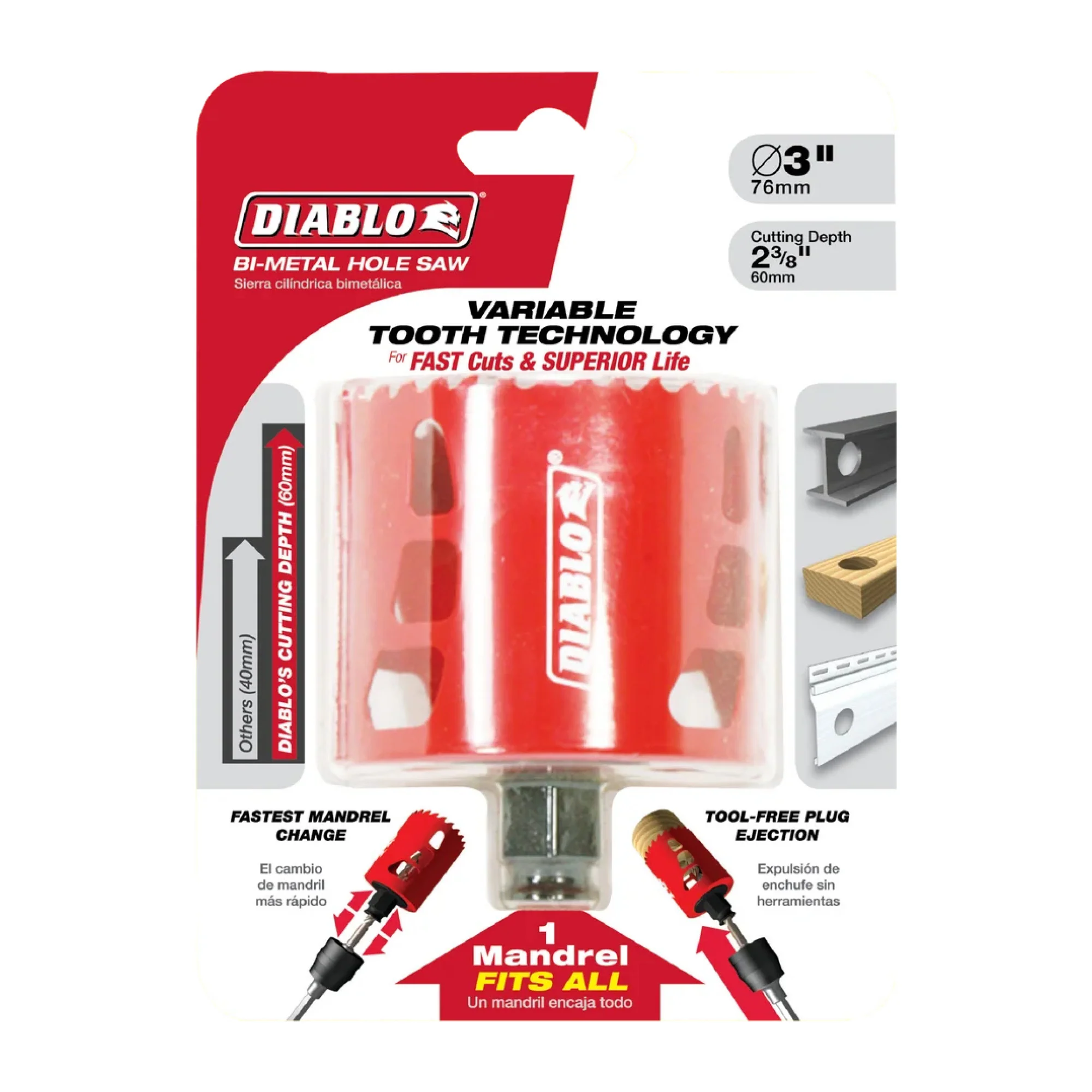 Diablo DHS2750, 2-3/4" BiM Hole Saw - Image 2