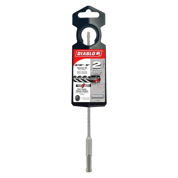 Diablo DMAPL2060, SDS-Plus 2-Cutter Carbide-Tipped Hammer Drill Bit 3/16" x 6" x 8" - Image 2
