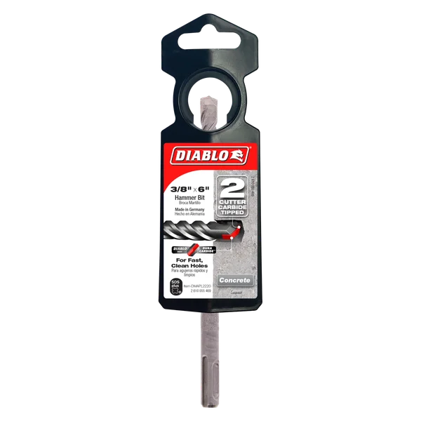 Diablo DMAPL2220, SDS-Plus 2-Cutter Carbide-Tipped Hammer Drill Bit 3/8" x 4" x 6" - Image 2