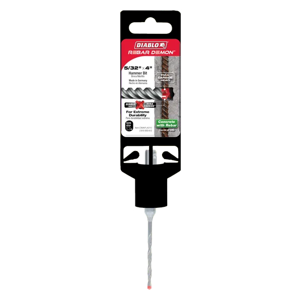 Diablo DMAPL4010, Rebar Demon™ SDS-Plus 4-Cutter Full Carbide Head Hammer Drill Bit 5/32" x 2" x 4" - Image 2