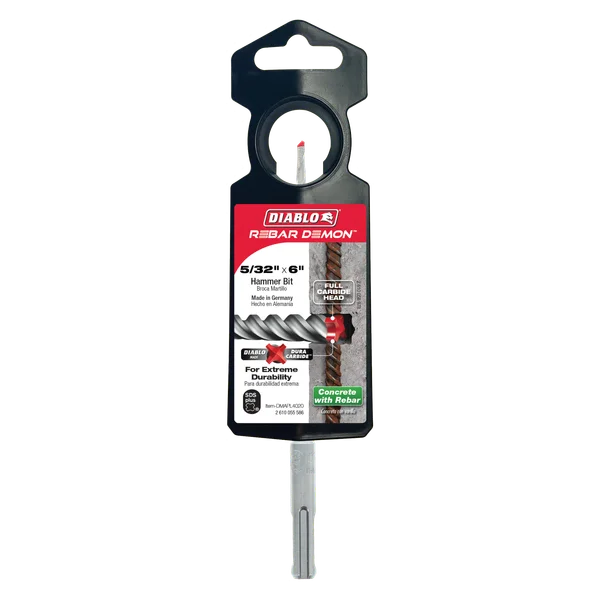 Diablo DMAPL4020, Rebar Demon™ SDS-Plus 4-Cutter Full Carbide Head Hammer Drill Bit 5/32" x 4" x 6" - Image 2