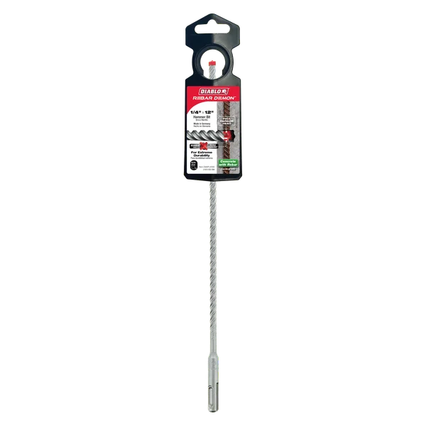Diablo DMAPL4090, Rebar Demon™ SDS-Plus 4-Cutter Full Carbide Head Hammer Drill Bit 1/4" x 10" x 12" - Image 2