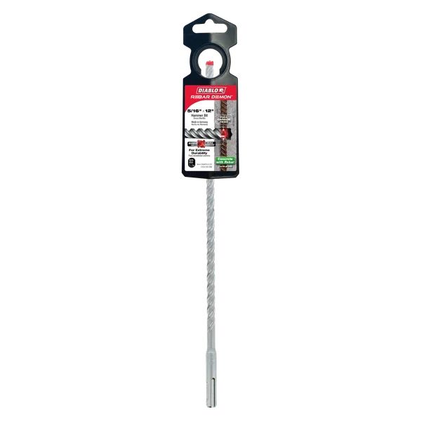 Diablo DMAPL4120, Rebar Demon™ SDS-Plus 4-Cutter Full Carbide Head Hammer Drill Bit 5/16" x 10" x 12" - Image 2