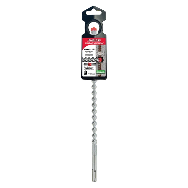 Diablo DMAPL4176, Rebar Demon™ SDS-Plus 4-Cutter Full Carbide Head Hammer Drill Bit 7/16" x 10" x 12" - Image 2