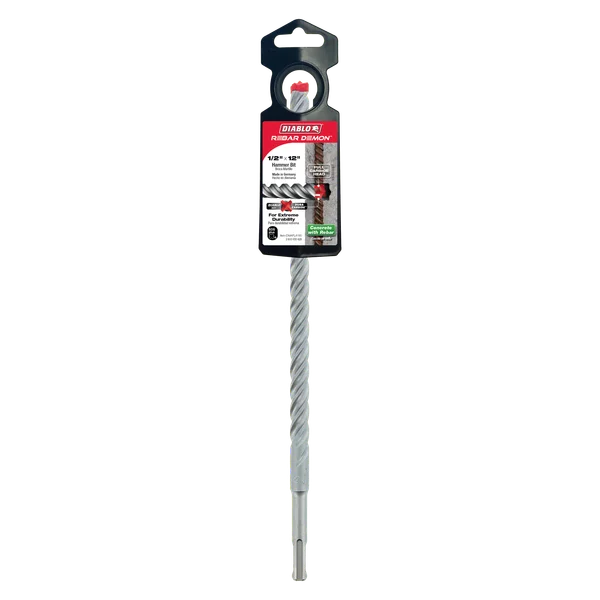 Diablo DMAPL4190, Rebar Demon™ SDS-Plus 4-Cutter Full Carbide Head Hammer Drill Bit 1/2" x 10" x 12" - Image 2
