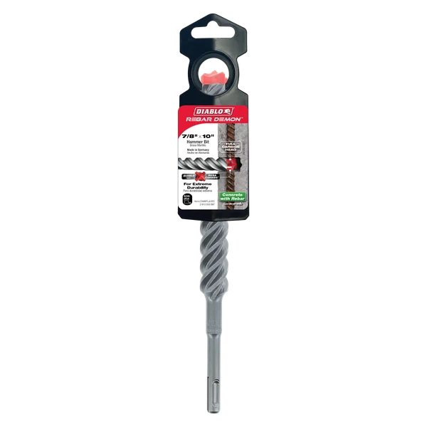 Diablo DMAPL4280, Rebar Demon™ SDS-Plus 4-Cutter Full Carbide Head Hammer Drill Bit 7/8" x 8" x 10" - Image 2