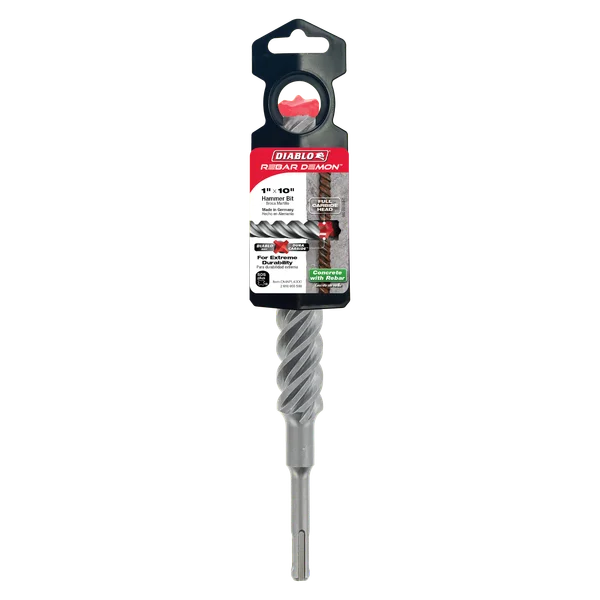Diablo DMAPL4300, Rebar Demon™ SDS-Plus 4-Cutter Full Carbide Head Hammer Drill Bit 1" x 8" x 10" - Image 2