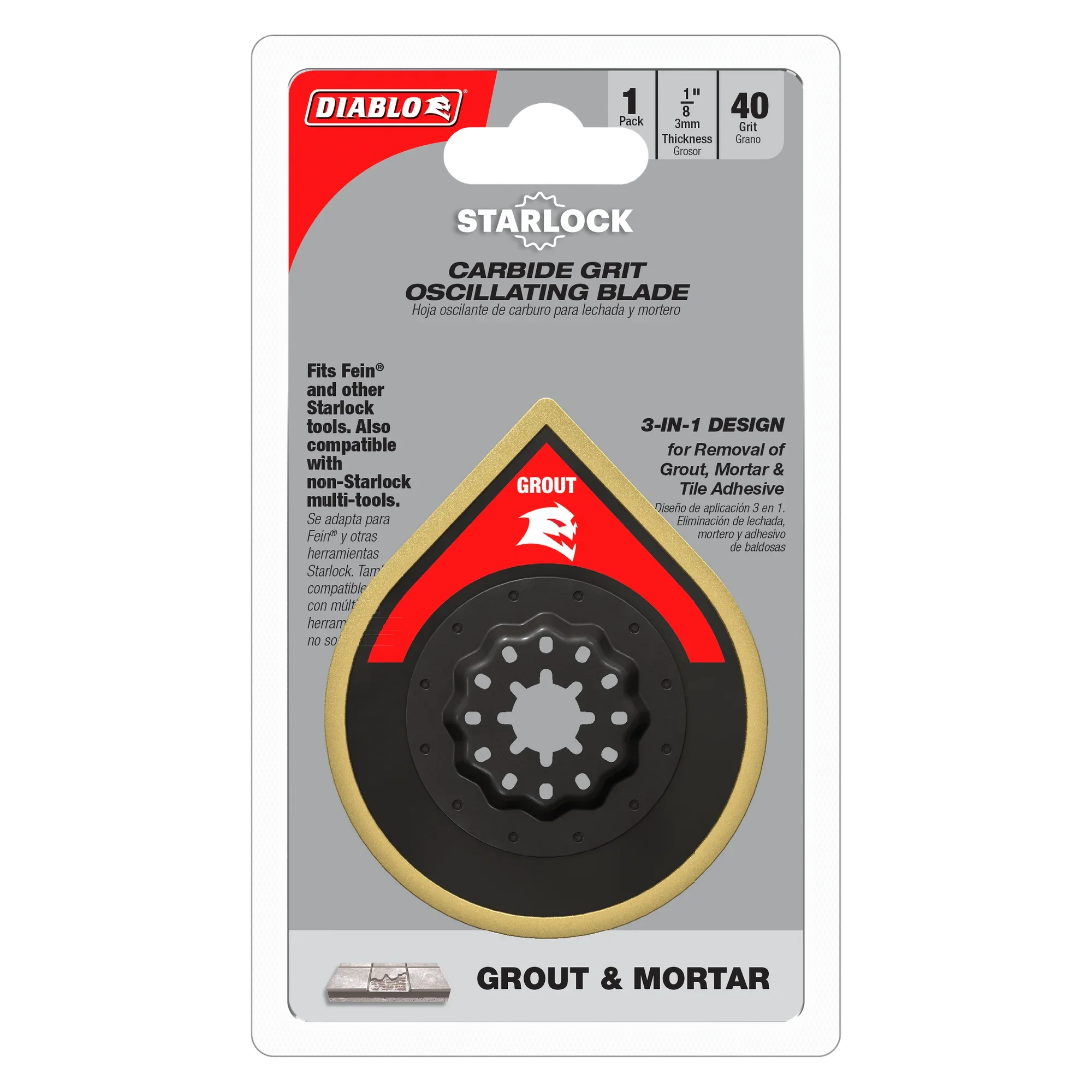 Diablo DOSCGX, 2-3/4" Starlock Carbide Grit Oscillating Sanding Blade for Grout and Mortar - Image 2