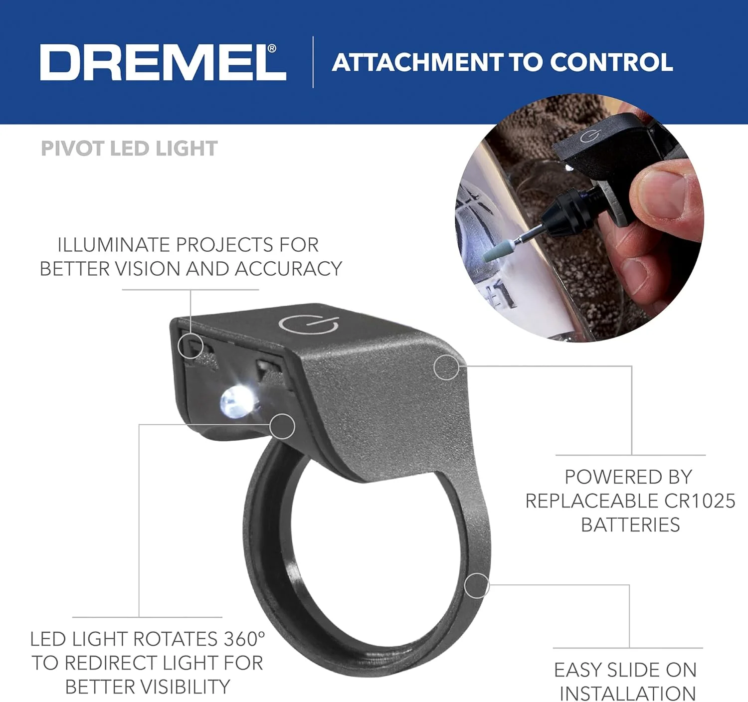 DREMEL 4300-5/40, High Performance Rotary Tool Kit with LED Light (5 Attachments, 40 Accessories) - Image 12