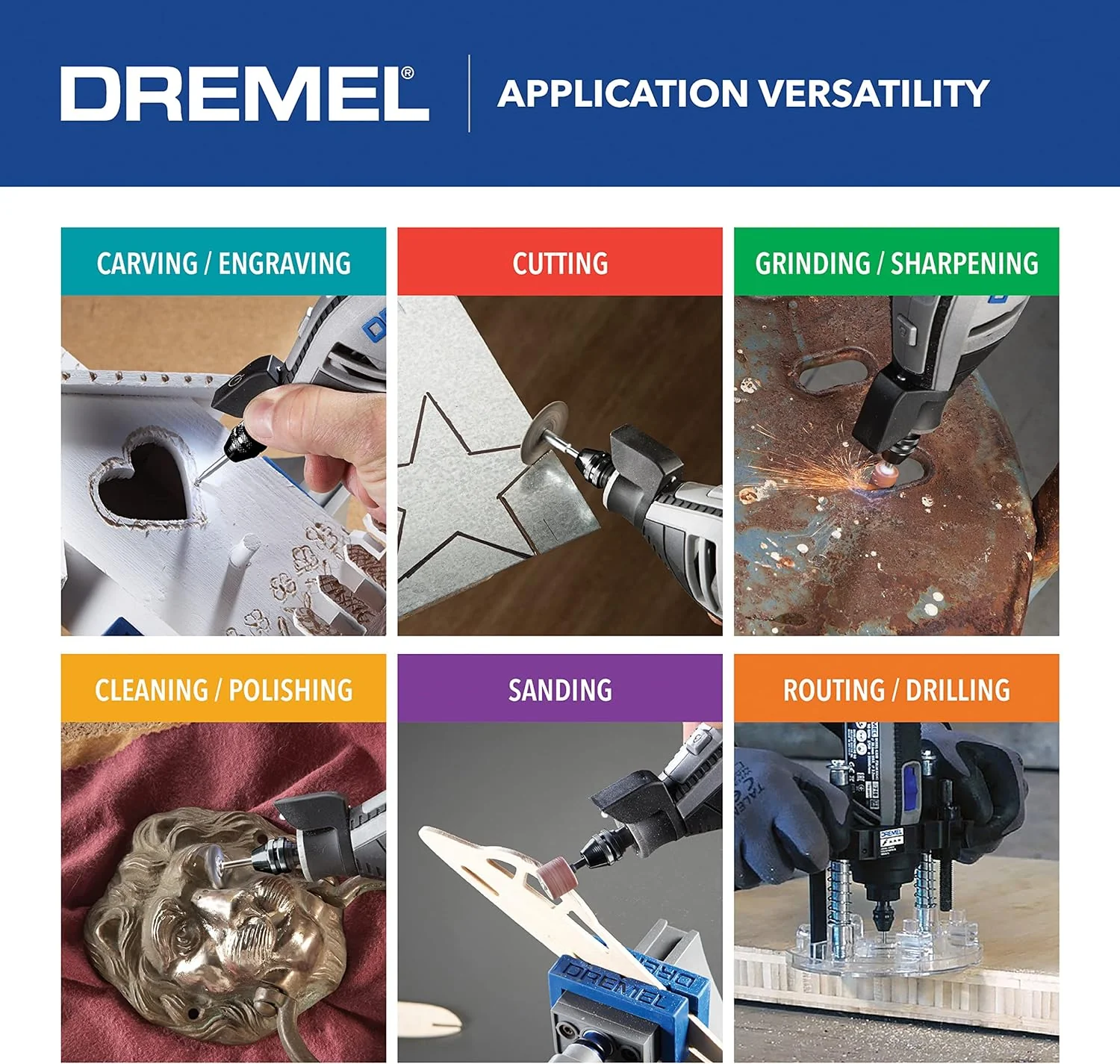 DREMEL 4300-5/40, High Performance Rotary Tool Kit with LED Light (5 Attachments, 40 Accessories) - Image 7