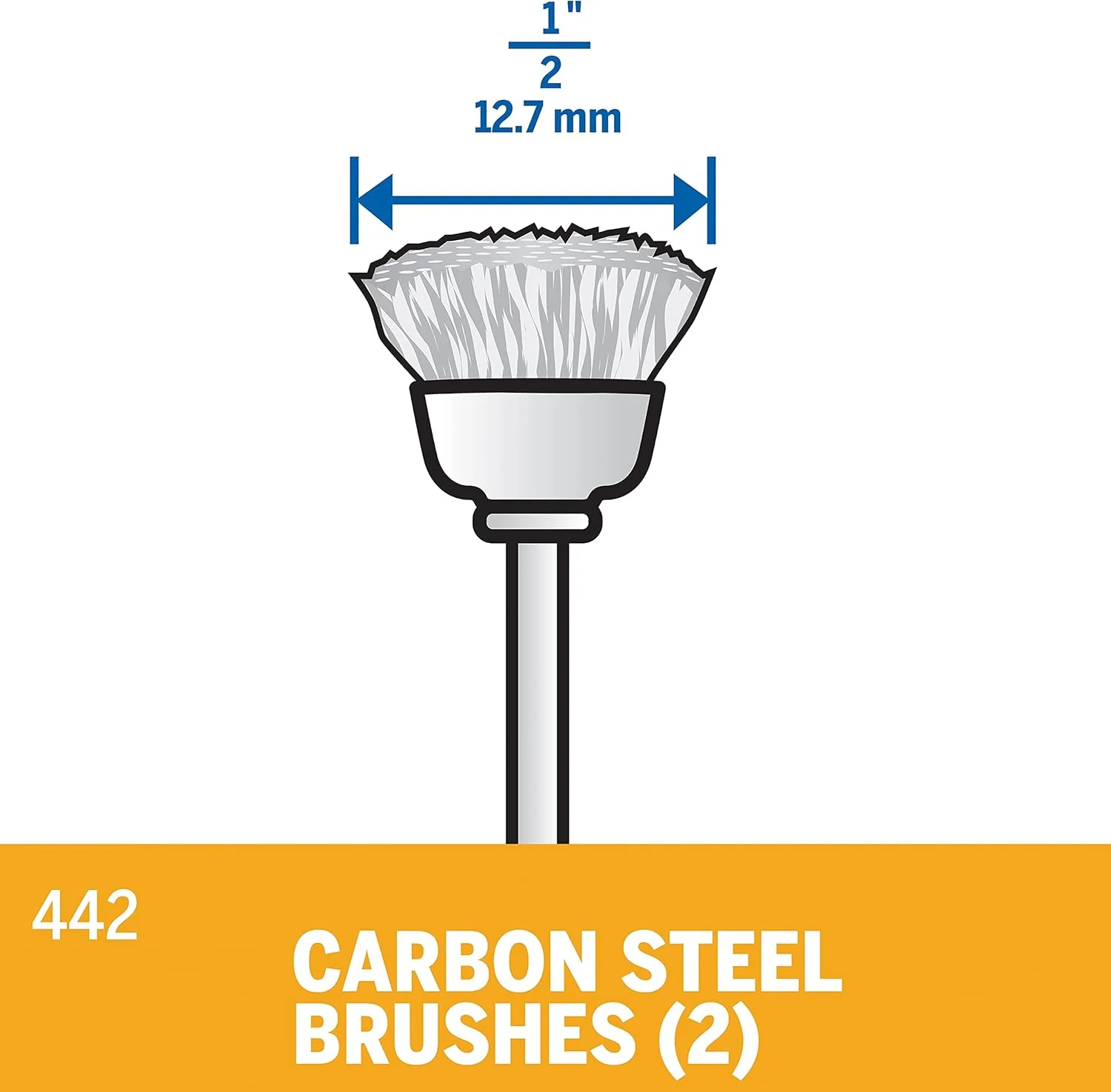 DREMEL 442-02, 1/2" Carbon Steel Brushes (2PK) - Image 3