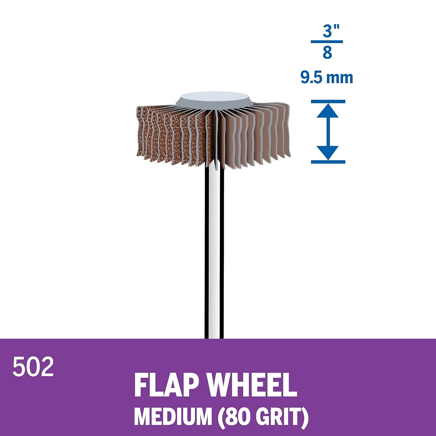DREMEL 502, 3/8" Flap wheel Sander (80 grit) - Image 2