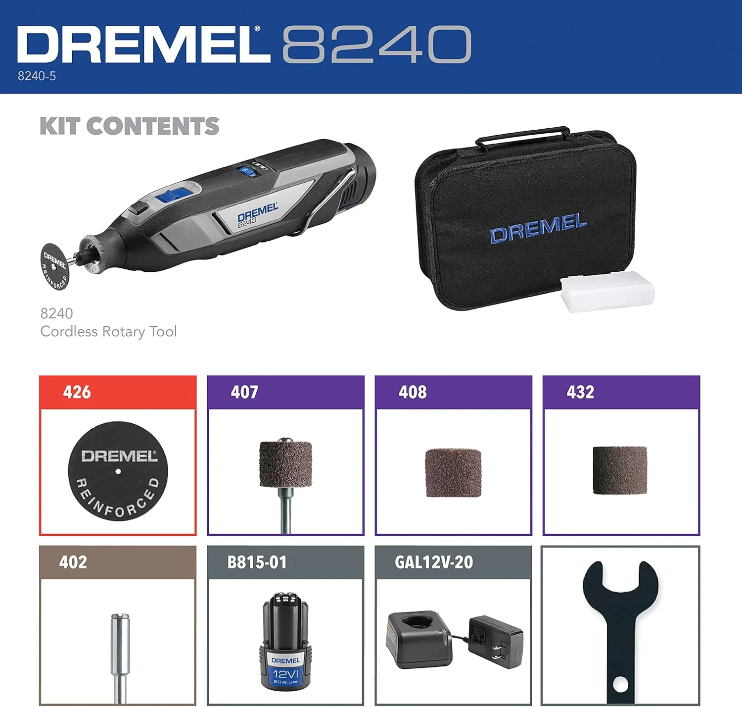 DREMEL 8240-5, 12V Cordless Rotary Tool Kit - Image 2