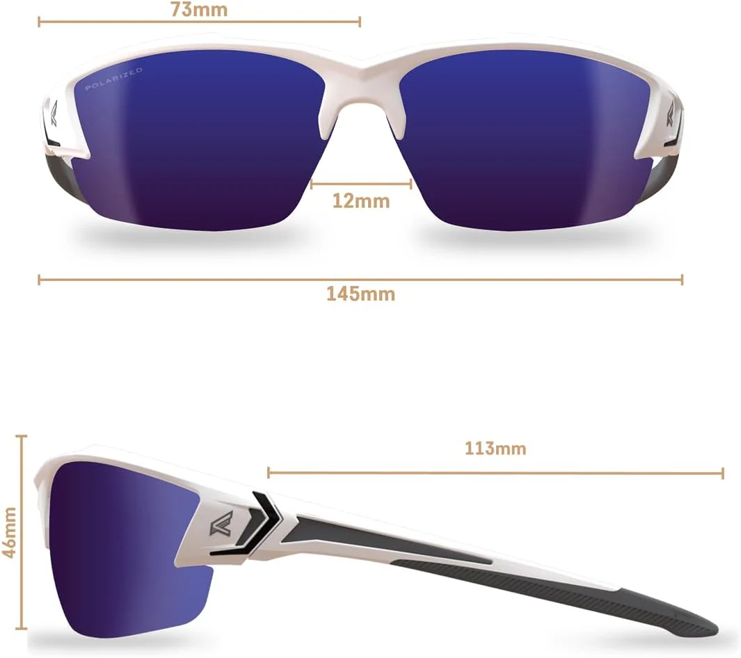Edge Eyewear TSDKAP248-G2, Khor G2 - White Frame / Polarized Aqua Precision Blue Mirror Lenses - Image 5