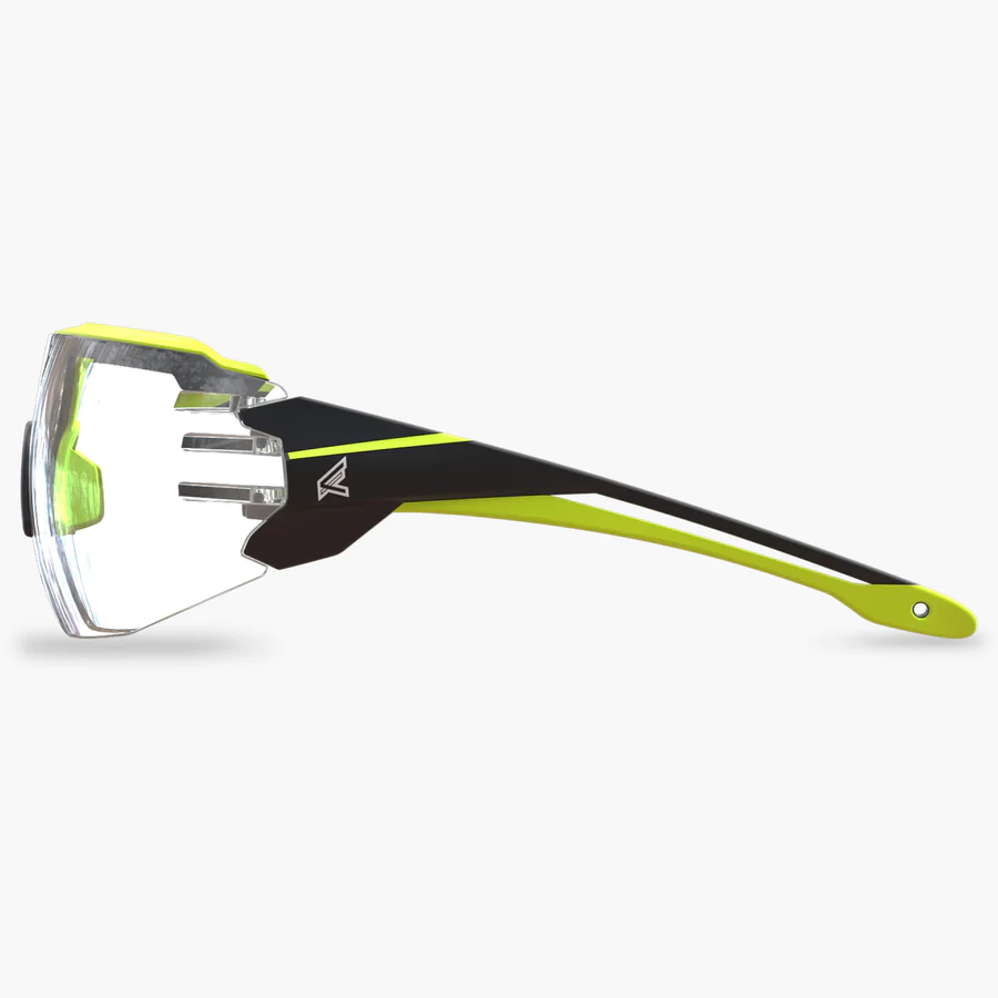 Edge Eyewear TV161VS, Black Frame w/ Hi-Vis Yellow TPR - Vapor Shield Clear Lens - Image 2