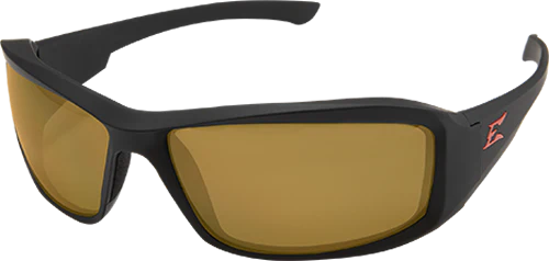 Edge Eyewear XB435, Brazeau Torque Matte Black Frame with Red E Logo / Copper Lens (Non-Polarized)