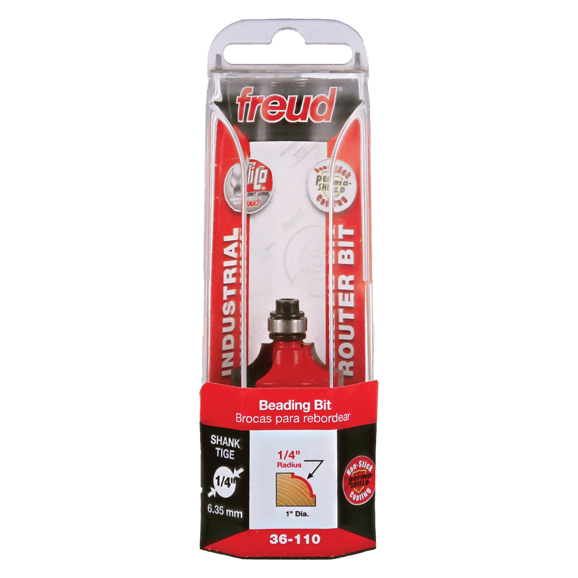 Freud 36-110, Carbide Router Bit - 1" x 2-3/16" Beading Bit (1/4" Large Radius) - Image 3