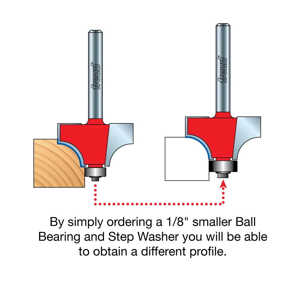 Freud 36-110, Carbide Router Bit - 1" x 2-3/16" Beading Bit (1/4" Large Radius) - Image 4