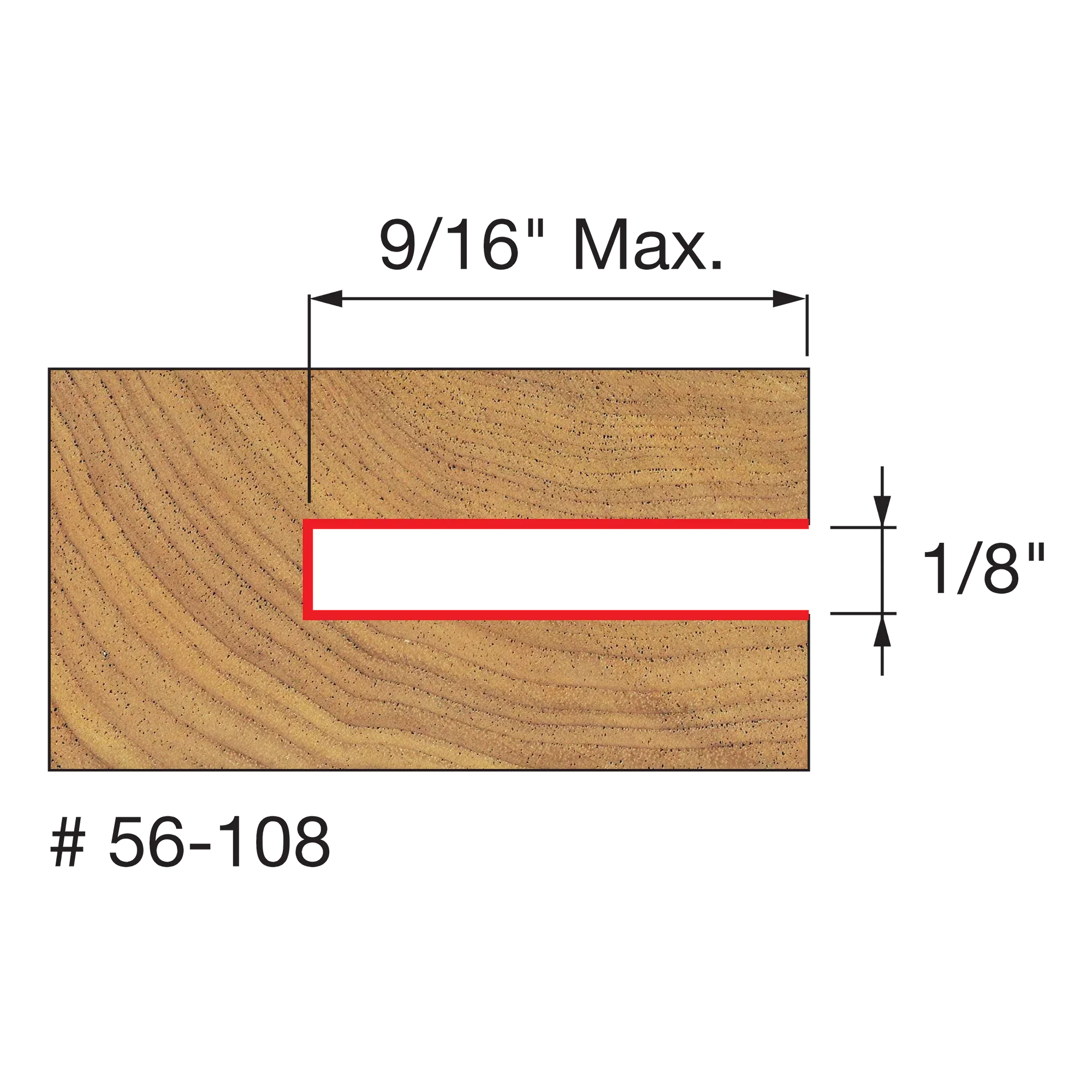 Freud 56-108, 1/8" Three Wing Slotting Cutter (5/16" Bore) - Image 2