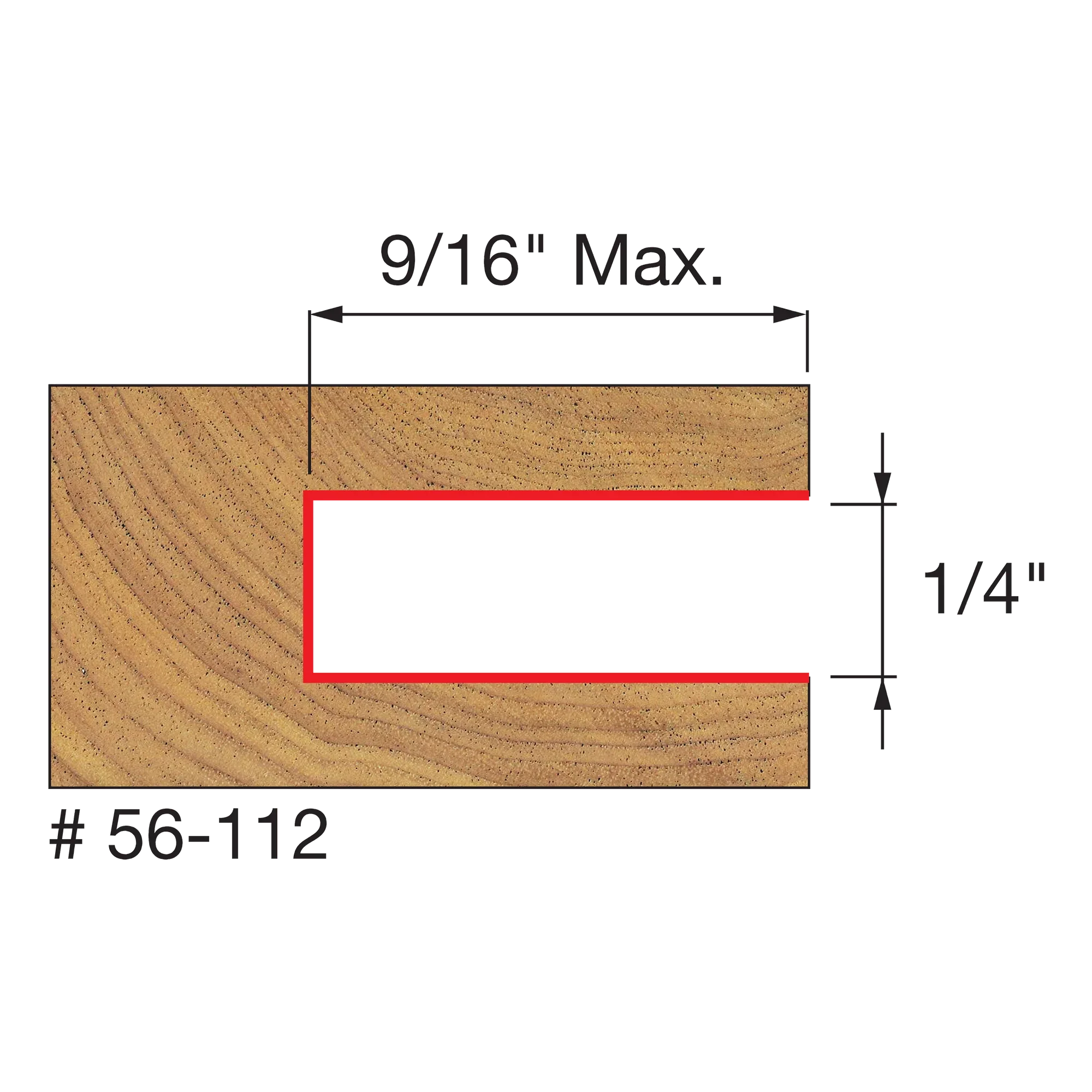 Freud 56-112, 1/4" Three Wing Slotting Cutter (5/16" Bore) - Image 2