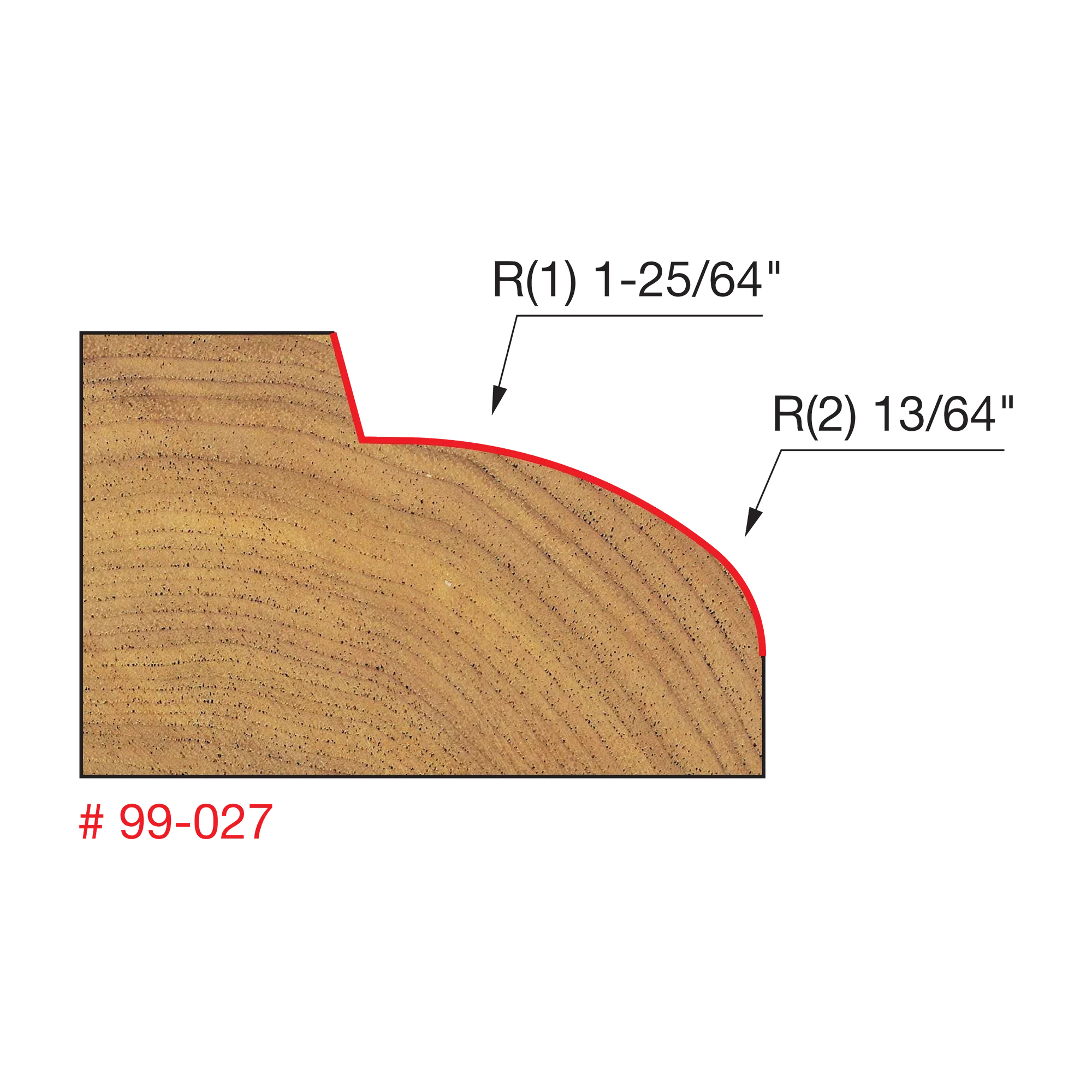 Freud 99-027, 2-19/32" Table Edge & Handrail Router Bit (1/2" Shank) - Image 2