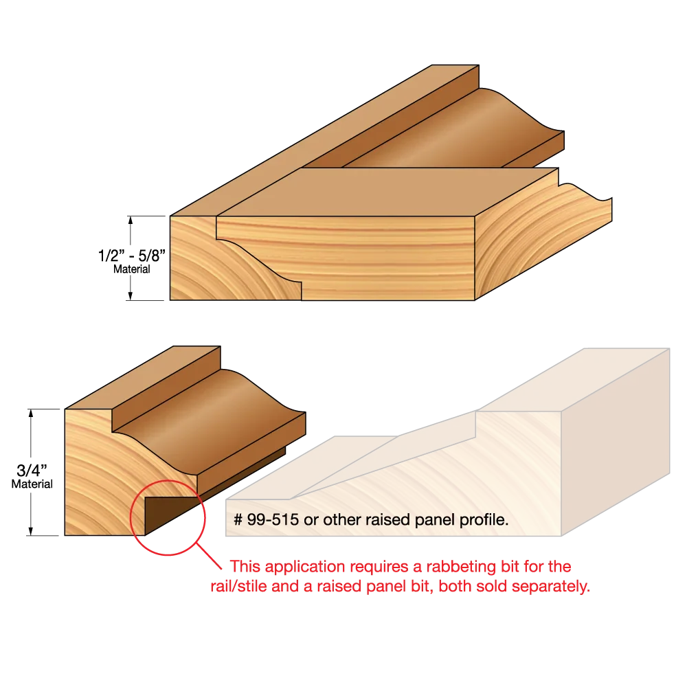 Freud 99-470, Carbide Router Bit - 1-1/2" Reversible Wainscoting Bit (1/2" Shank) - Image 3