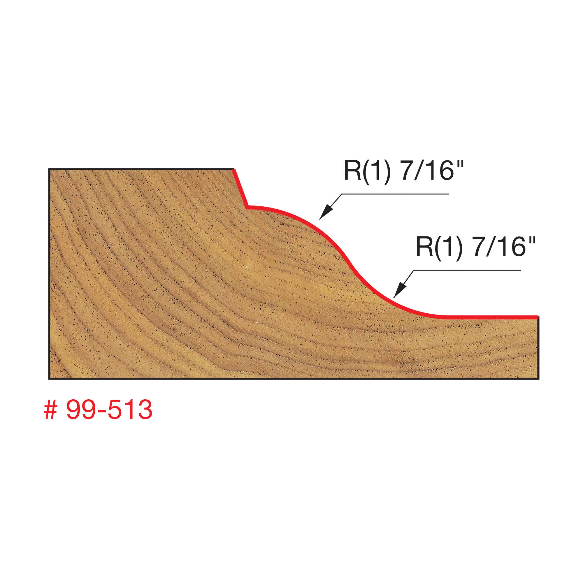 Freud 99-513, Carbide Router Bit - 2-3/4" x 2-1/2" 2+2 Raised Panel Bit (15/64" Minor Height) - Image 2