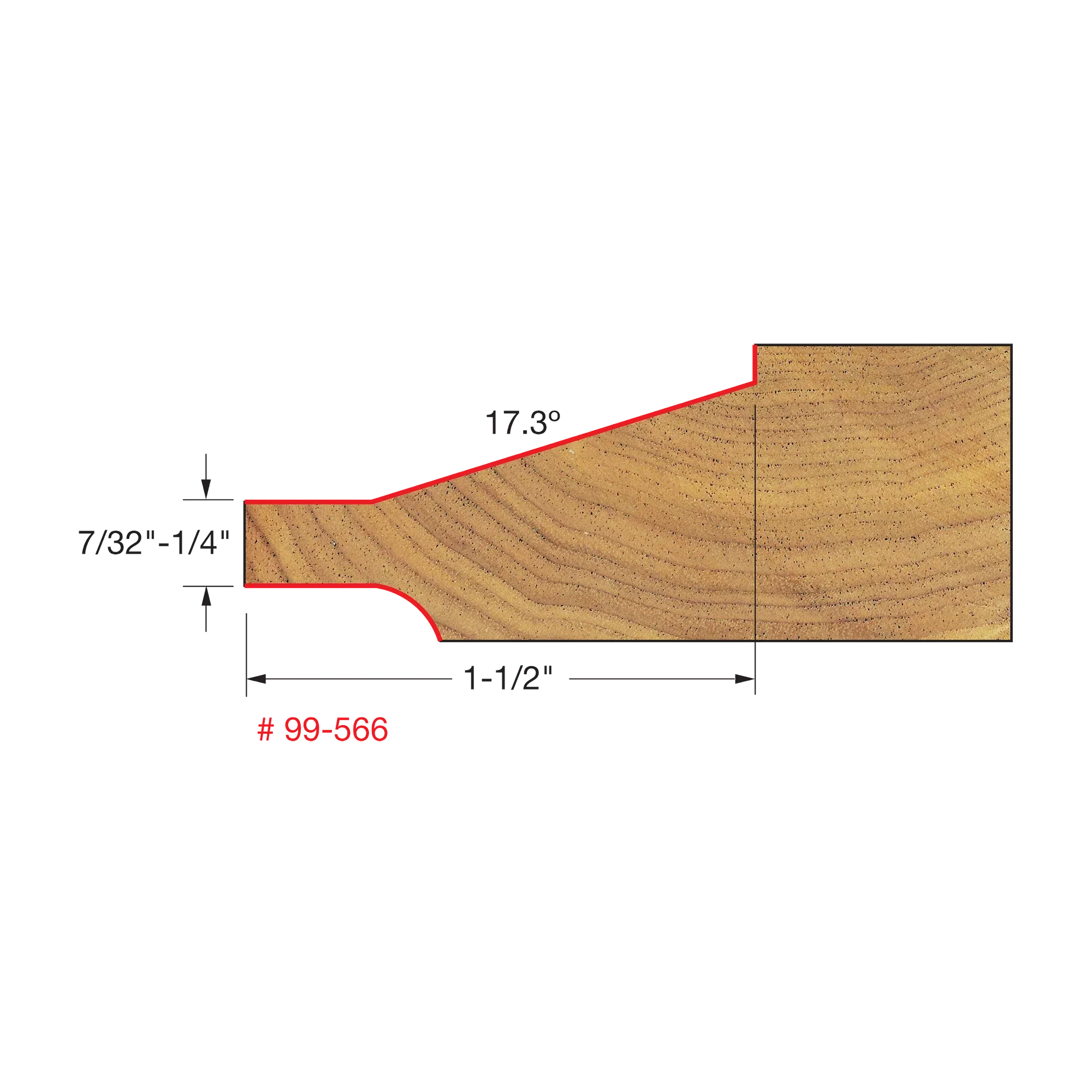 Freud 99-566, Carbide Router Bit - 3-1/2" x 3" 2+2 Raised Panel Bit with Backcutter (5/32" Minor Height) - Image 2