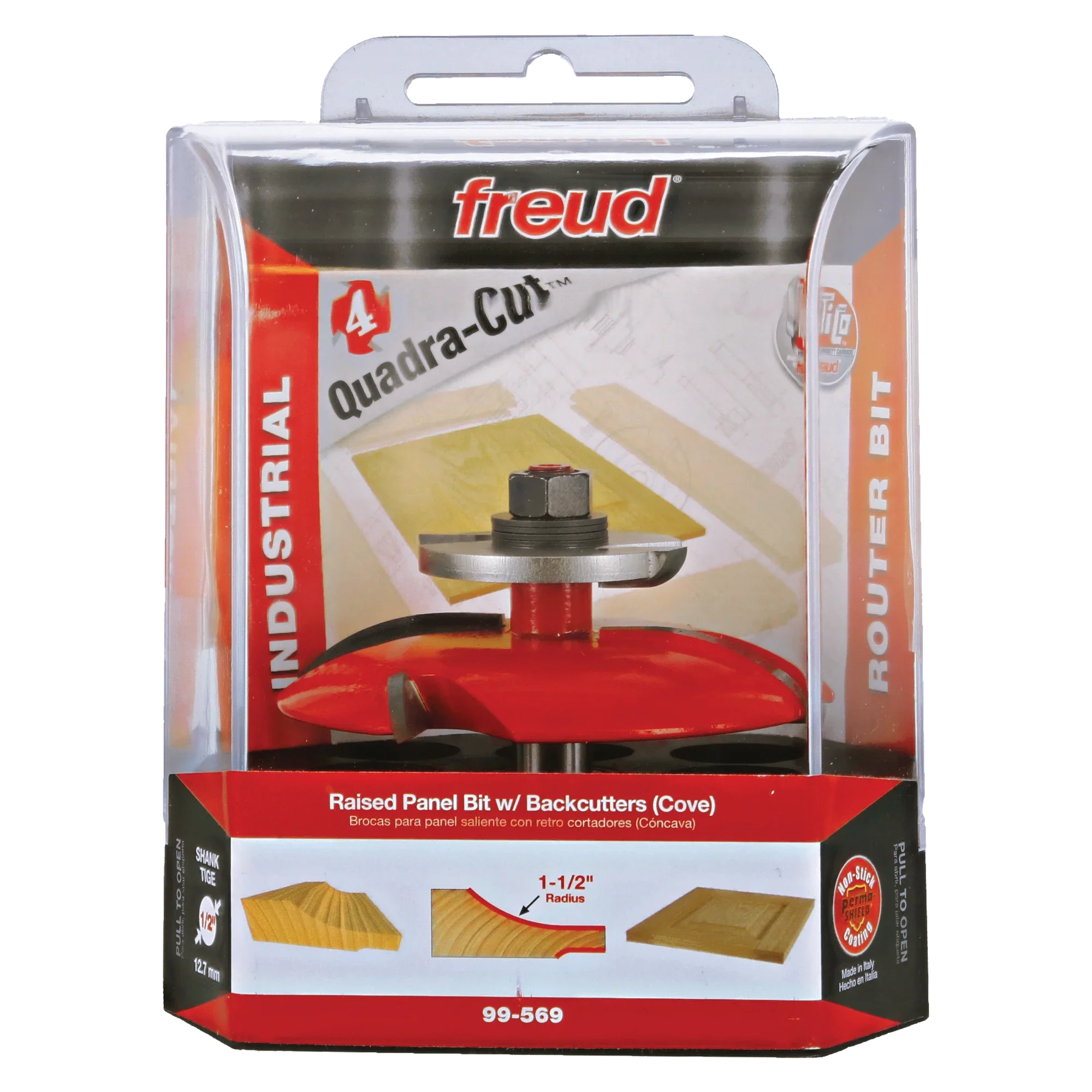 Freud 99-569, Carbide Router Bit - 3-1/2" x 3" 2+2 Raised Panel Bit with Backcutter (1-1/2" Large Radius) - Image 3