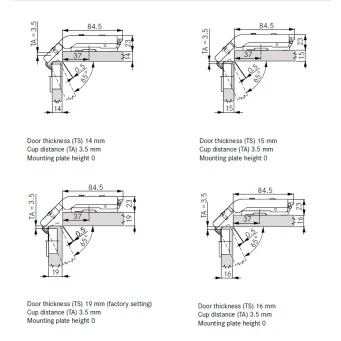 Grass F045138517, 135° TIOMOS Self Close Hinge Screw-on - Image 3