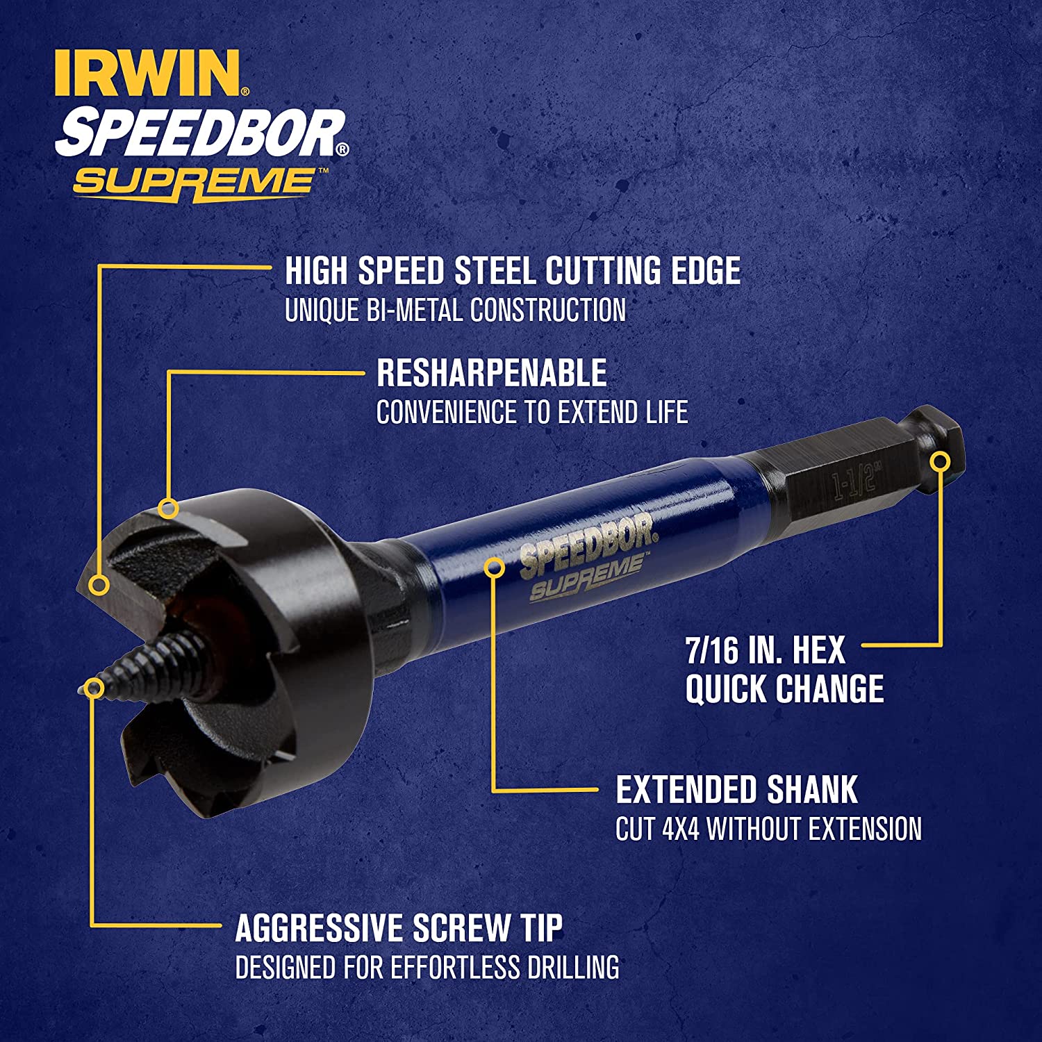 IRWIN IWAX2005, Self-feed Bit 1-1/2'' Speedbor Supreme - Image 3