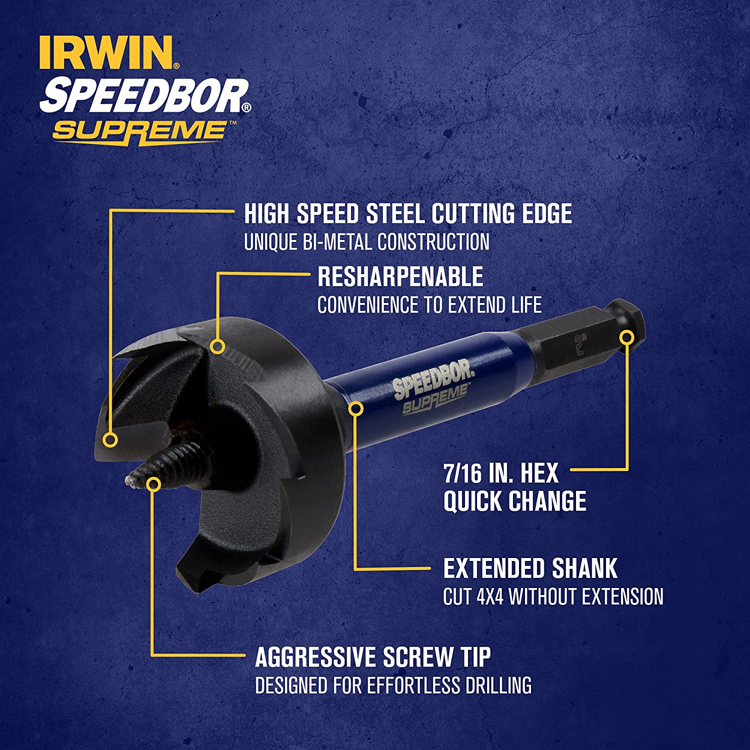 IRWIN IWAX2007, Self-feed Bit 2'' Speedbor Supreme - Image 6