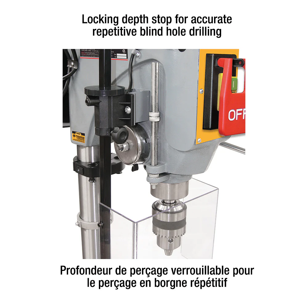 KING Canada KC-119FC-LS, 17" Long Stroke Drill Press with Safety Guard - Image 3