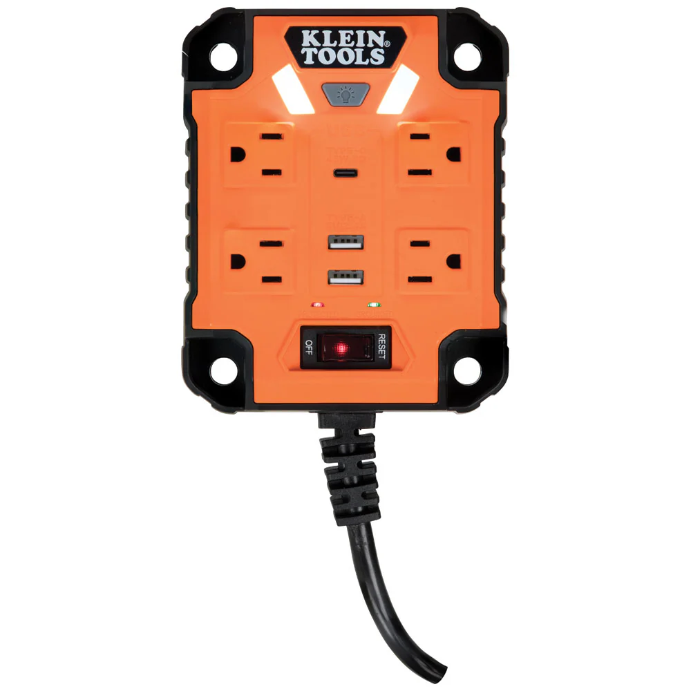 Klein Tools 29601, PowerBox 1, Magnetic Mounted Power Strip with Integrated LED Lights - Image 2