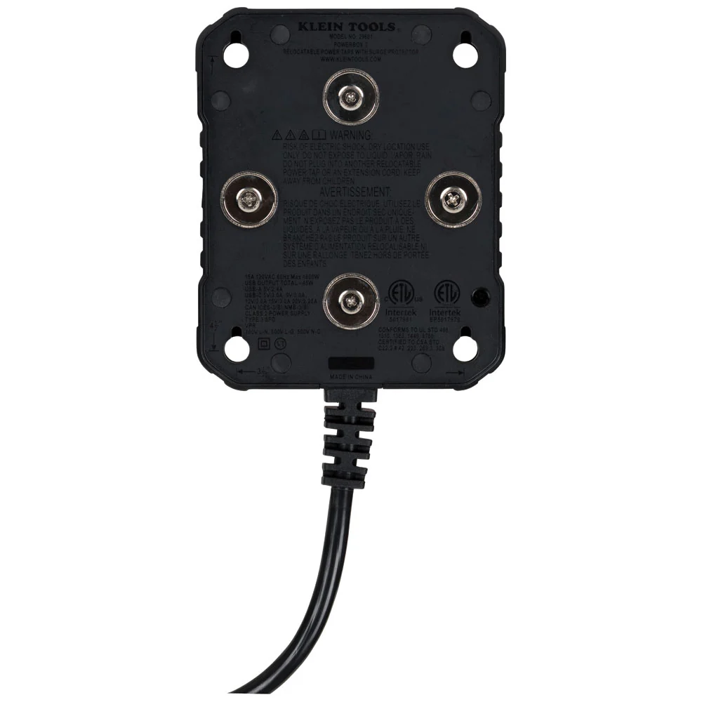 Klein Tools 29601, PowerBox 1, Magnetic Mounted Power Strip with Integrated LED Lights - Image 3