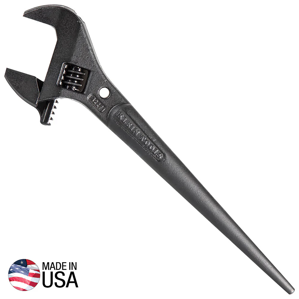 Klein Tools 3227, Adjustable Spud Wrench, 10-Inch, 1-7/16-Inch, Tether Hole