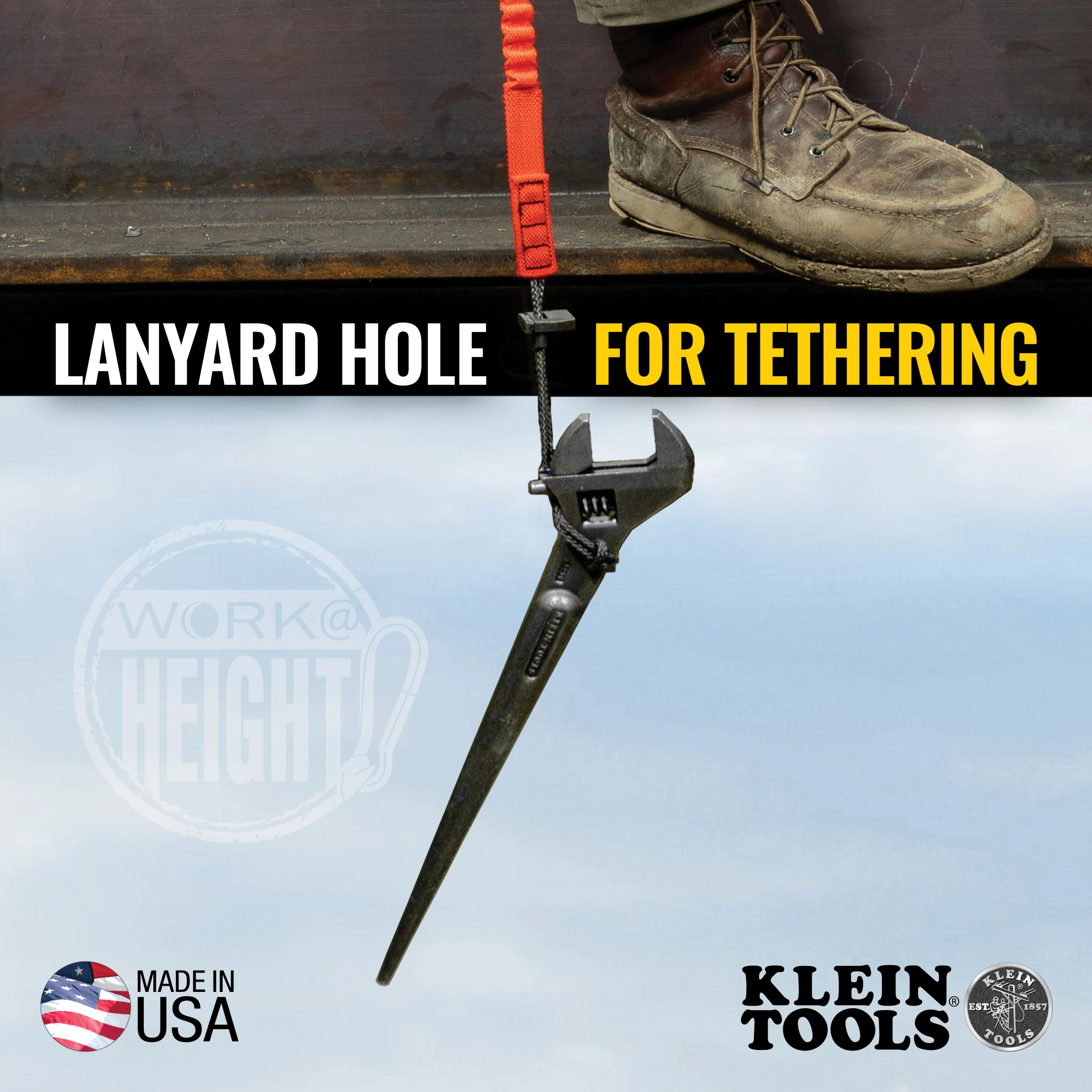 Klein Tools 3227, Adjustable Spud Wrench, 10-Inch, 1-7/16-Inch, Tether Hole - Image 5